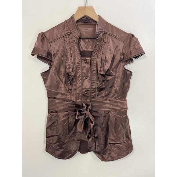Y2K 90s Romance Victorian Dark Academia Steampunk Edwardian Top M Doll Goth Boho - Picture 1 of 11